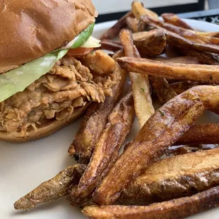 Spicy chicken sandwich x extra well done fries