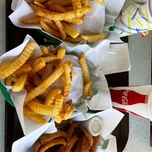 Onions rings and fries
