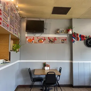 a view of the dining area