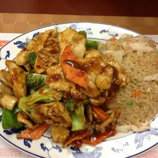 Szechuan Chicken with Chicken Fried Rice