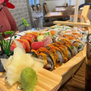 a sushi platter