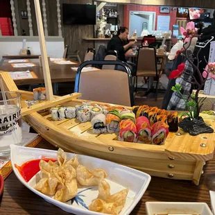 interior, sushi and sashimi