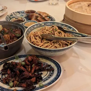 Mock eel, Dan dan noodle, short rib chow fun and soup dumplings