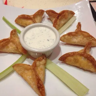 Small order of buffalo wontons