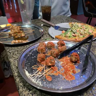 Meatballs, meh. Pizza, terrible.