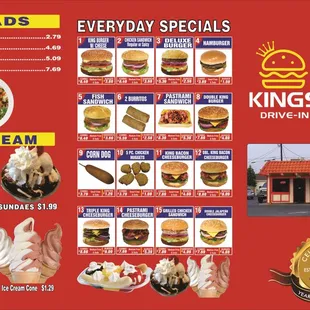 Menu: Combos and Ice Cream