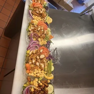 a long platter of food