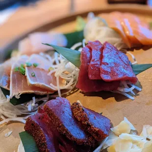 Nice cuts on the sashimi plate