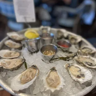 Oysters!  Really good.  Half are Canadian, half from the Atlantic (Virginia).