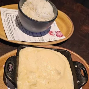Which would you choose; rice or garlic mashed potatoes?