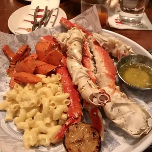 King crab, Mac and Cheese, and carrots - all 3 were delicious