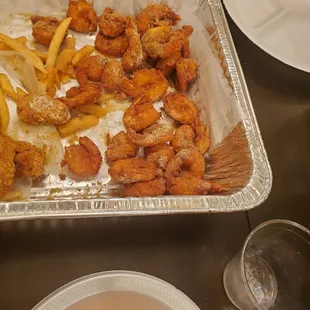 a pan of food on a table