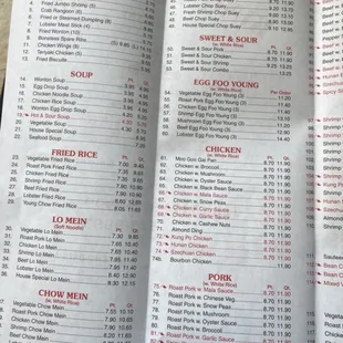 Current Menu