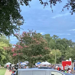 They have food trucks (lower right corner of picture) after all of the farmers market tents
