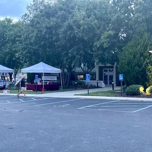 The outdoor market begins just out front of the church and continues around to your left when you're facing the front of the church
