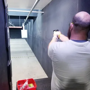 Using the .22 down range.