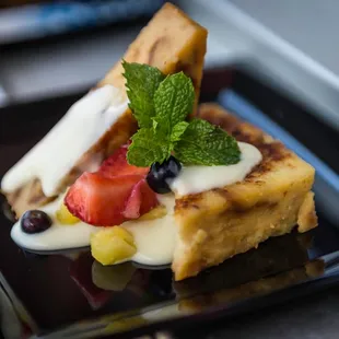 King's Hawaiian Bread Pudding with Haupia Anglaise