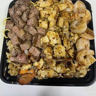 a tray of food