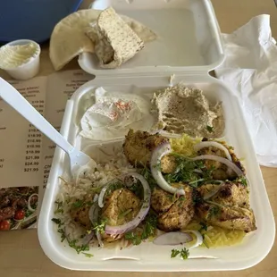 Chicken kabob combo 22$