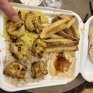Chicken Kabob Plate.