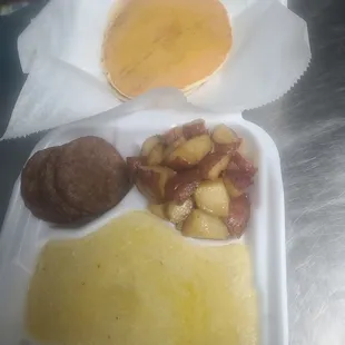 a tray of food on a table