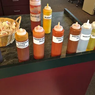 if it's barbecue sauce options you want, this place delivers
