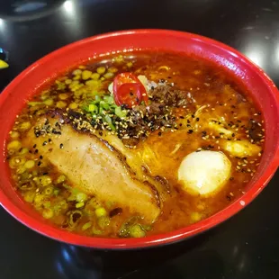 Another view of the spicy tan tan men with added pork belly chashu