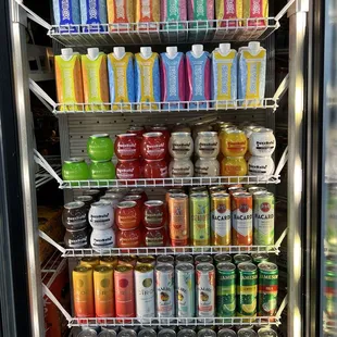 a fridge full of drinks