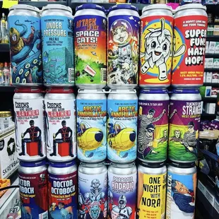 a variety of cans
