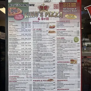 Outside menu