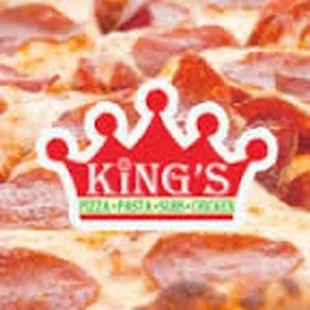 a pizza with pepperoni and cheese