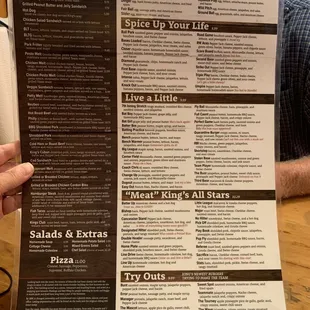 sushi and sashimi, menu