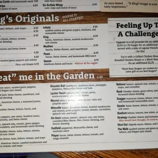 sushi and sashimi, menu