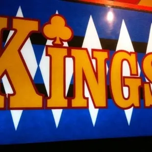 a close up of a sign for a casino