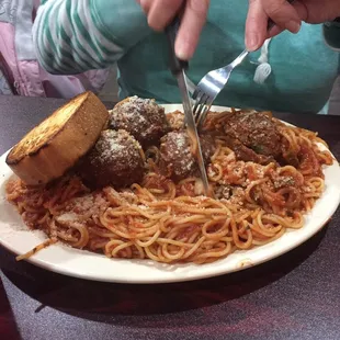 Spaghetti &amp; Meatballs ... delicious and huge portion .... had to take some home.
