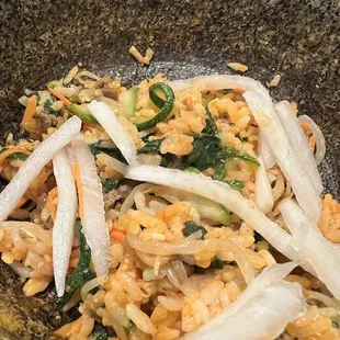 Dolsot Bimbimbap-Rice in a hot stone bowl