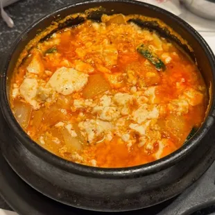 Seafood soft tofu soup.