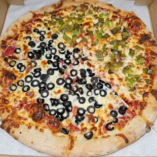 Delicious half and half Pizza