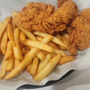 Combo #5 Chicken Tenders with french fries.