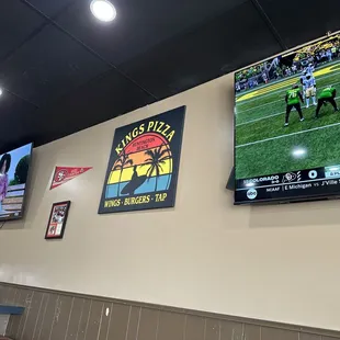 Remodeled Kings Pizza is light and bright and has new bar with beer on tap.