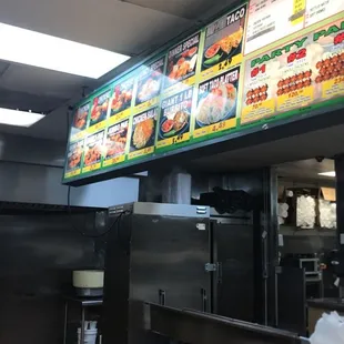 Menu and inside of store