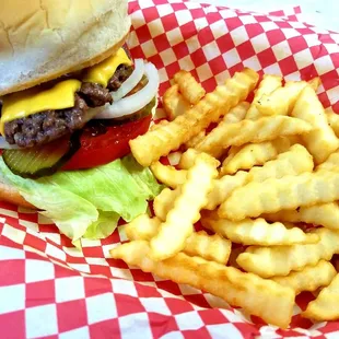 Small CHEESE BURGER and small FRIES...$5.00
Every Friday 
Same Great Taste as our 7 oz cheeseburger, just half the size