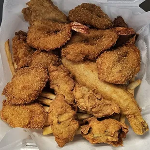 Fried Whiting and shrimp