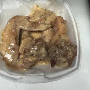 Garlic, palm, wings, and hot 4 Piece Whole Fried Wings Combo