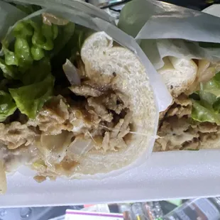 Turkey sub onions lettuce