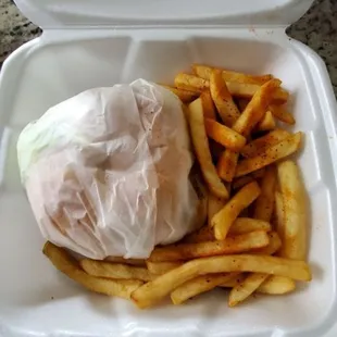 Cheeseburger and fries