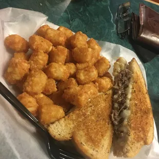 Patty melt and tots