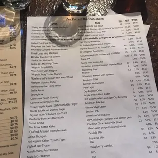Beer selection