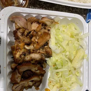 Chicken Teriyaki and chicken katsu- very dry and no sauce and bunch of cabbage. Is that supposed to be a salad? Gross