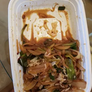 a close up of a container of food